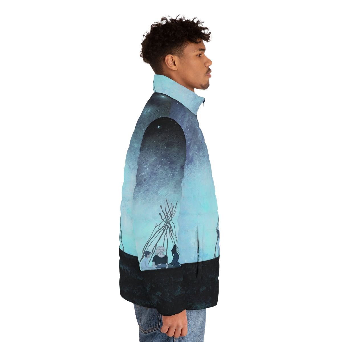 Melancholia Puffer Jacket - Surreal outer space-inspired puffer jacket for the drama and art lover - men side right