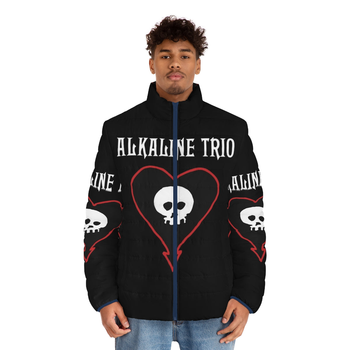 Alkaline Trio music band logo classic puffer jacket - men front