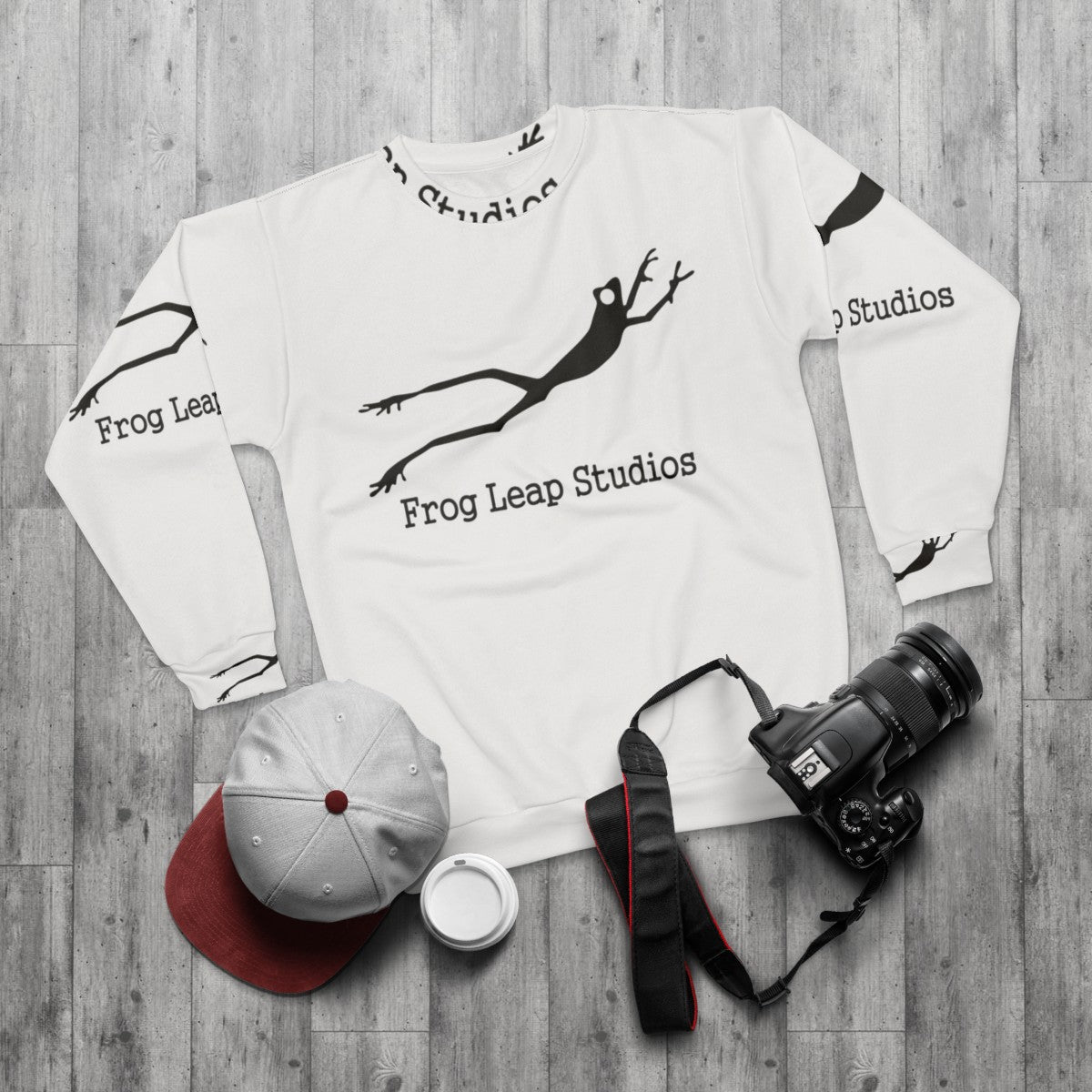 Frog Leap Studios Sweatshirt featuring musician apparel and record label merchandise - flat lay