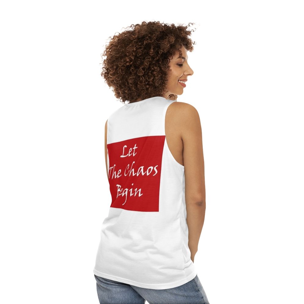 Unisex "Let The Chaos Begin" Money Heist Tank Top - women back