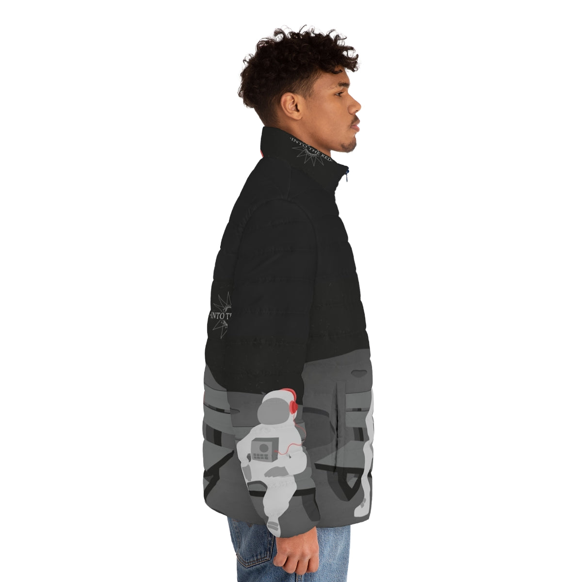 Asteroid Bench Puffer Jacket, featuring a sleek and stylish design for pop punk and alternative music fans - men side right