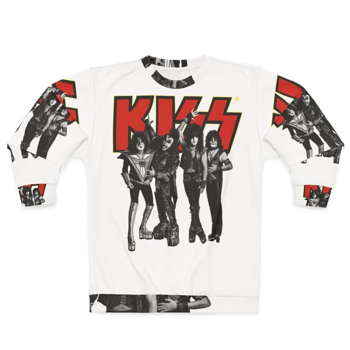 Vintage Kiss Band Logo Red and Yellow Sweatshirt