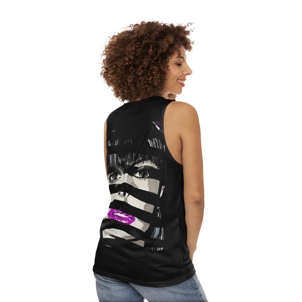 Unisex disco music tank top - women back