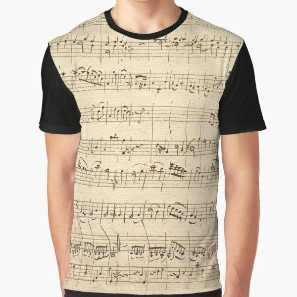 Wolfgang Amadeus Mozart Sheet Music Graphic T-Shirt