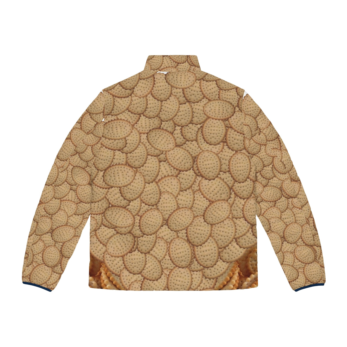 Chicken Crimpy Shapes Puffer Jacket featuring a collage of iconic Arnotts biscuits - Back