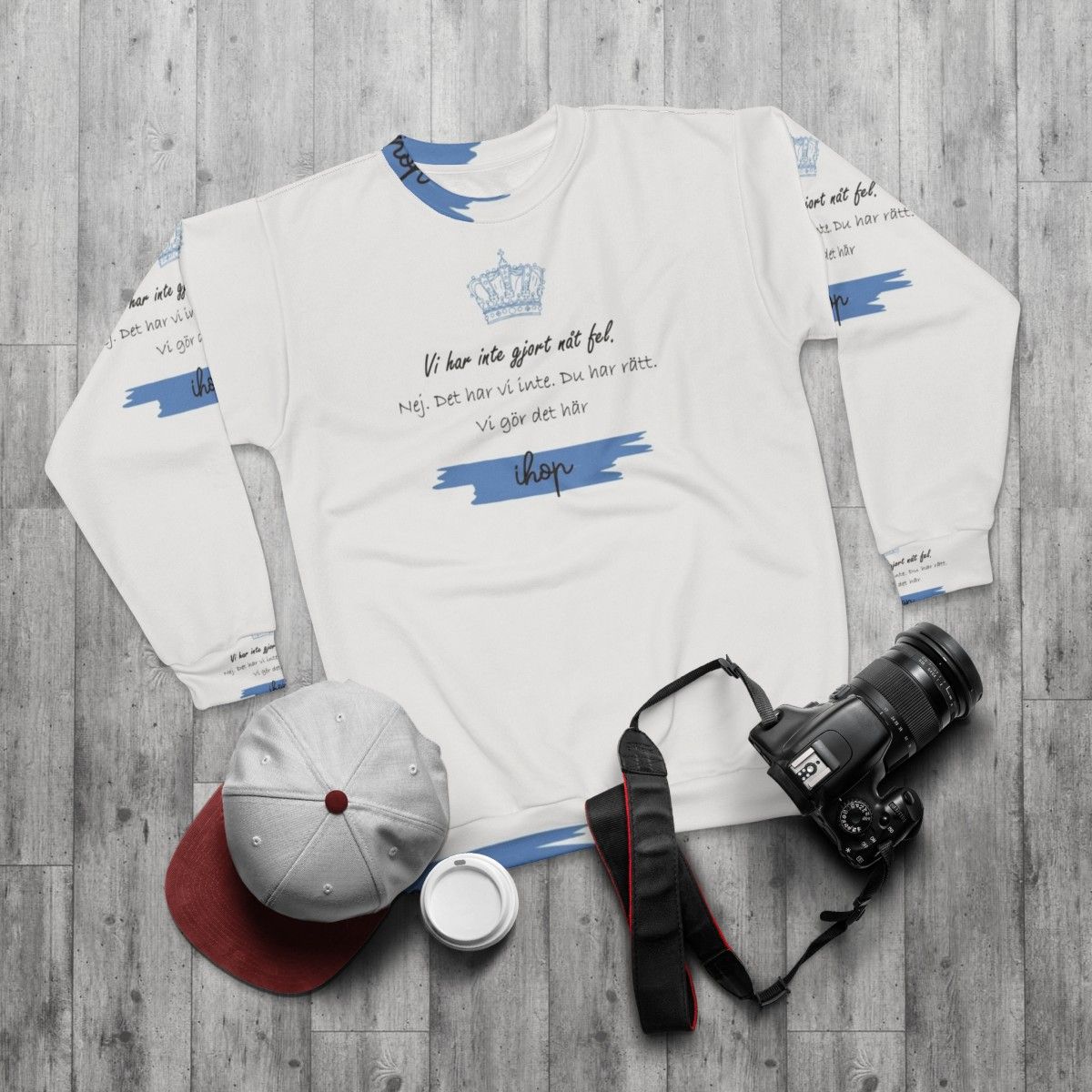 Young Royals IHOP Sweatshirt featuring Prince Wilhelm and Simon Eriksson - flat lay