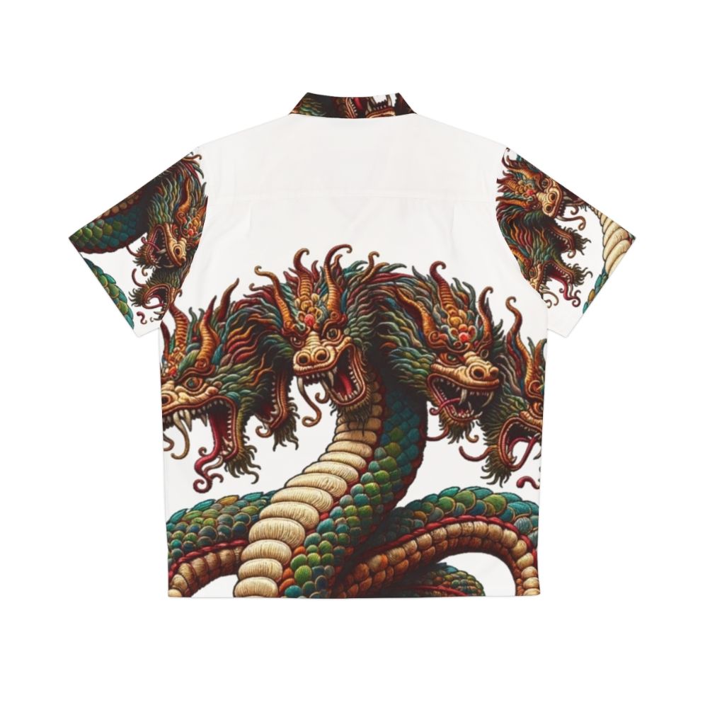 Hydra Hawaiian Shirt - Legendary Embroidered Fantasy Mythology Shirt - Back