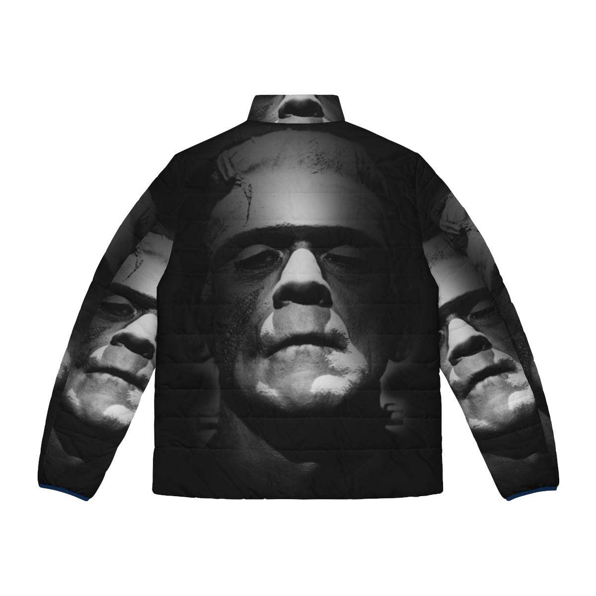 Frankenstein monster puffer jacket featuring the iconic Boris Karloff face - Back