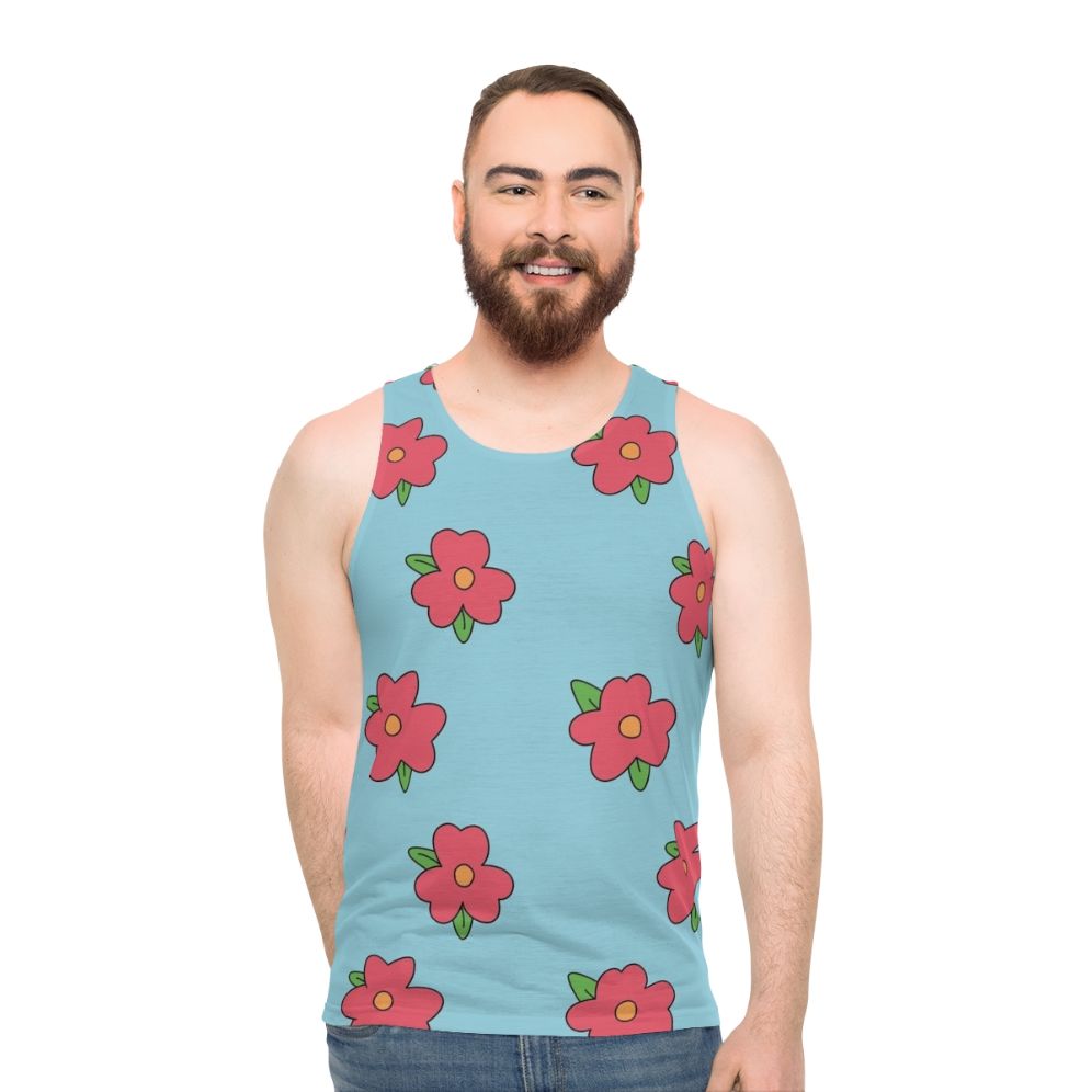 Unisex Floral Homer Simpson The Simpsons Tank Top - men