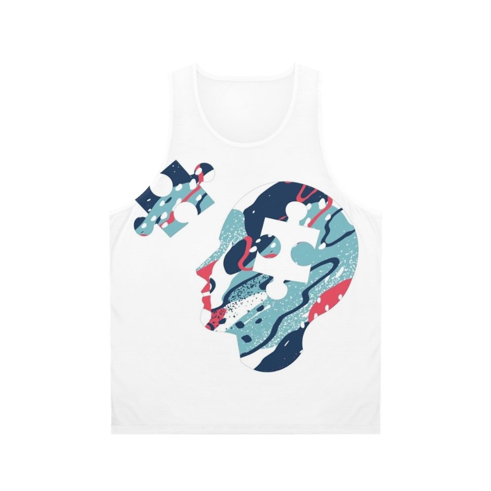 Unisex brain puzzle tank top