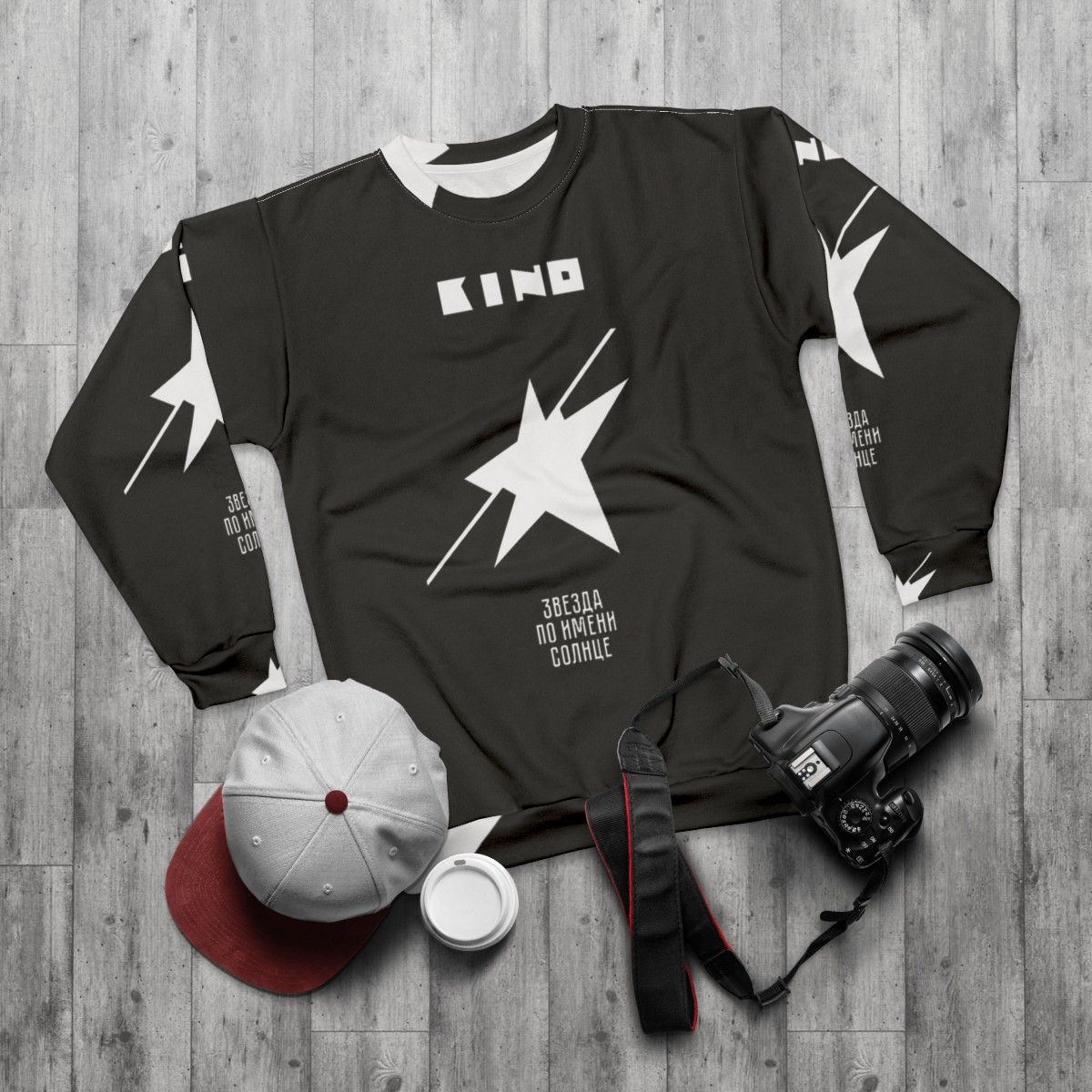 Kino Russian Band 'A Star Named Sun' Sweatshirt - flat lay