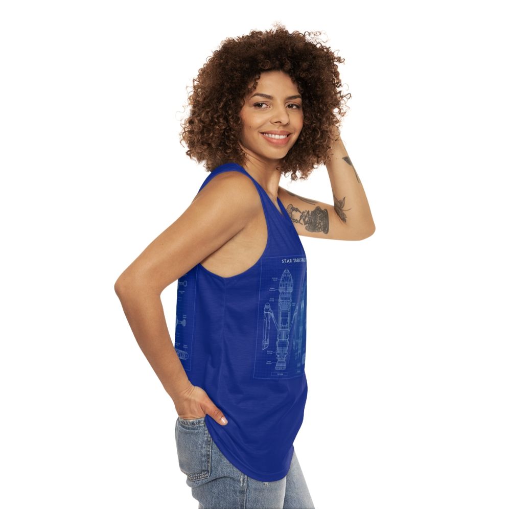 Star Trek First Contact Phoenix Spacecraft Unisex Tank Top - women side