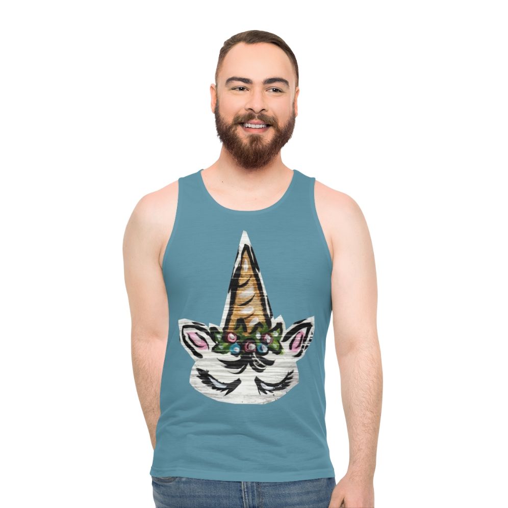 Unisex floral unicorn tank top - men