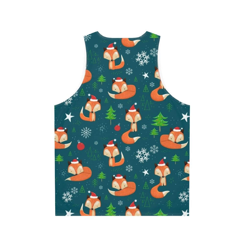 Cozy Winter Fox Christmas Holiday Unisex Tank Top - Back