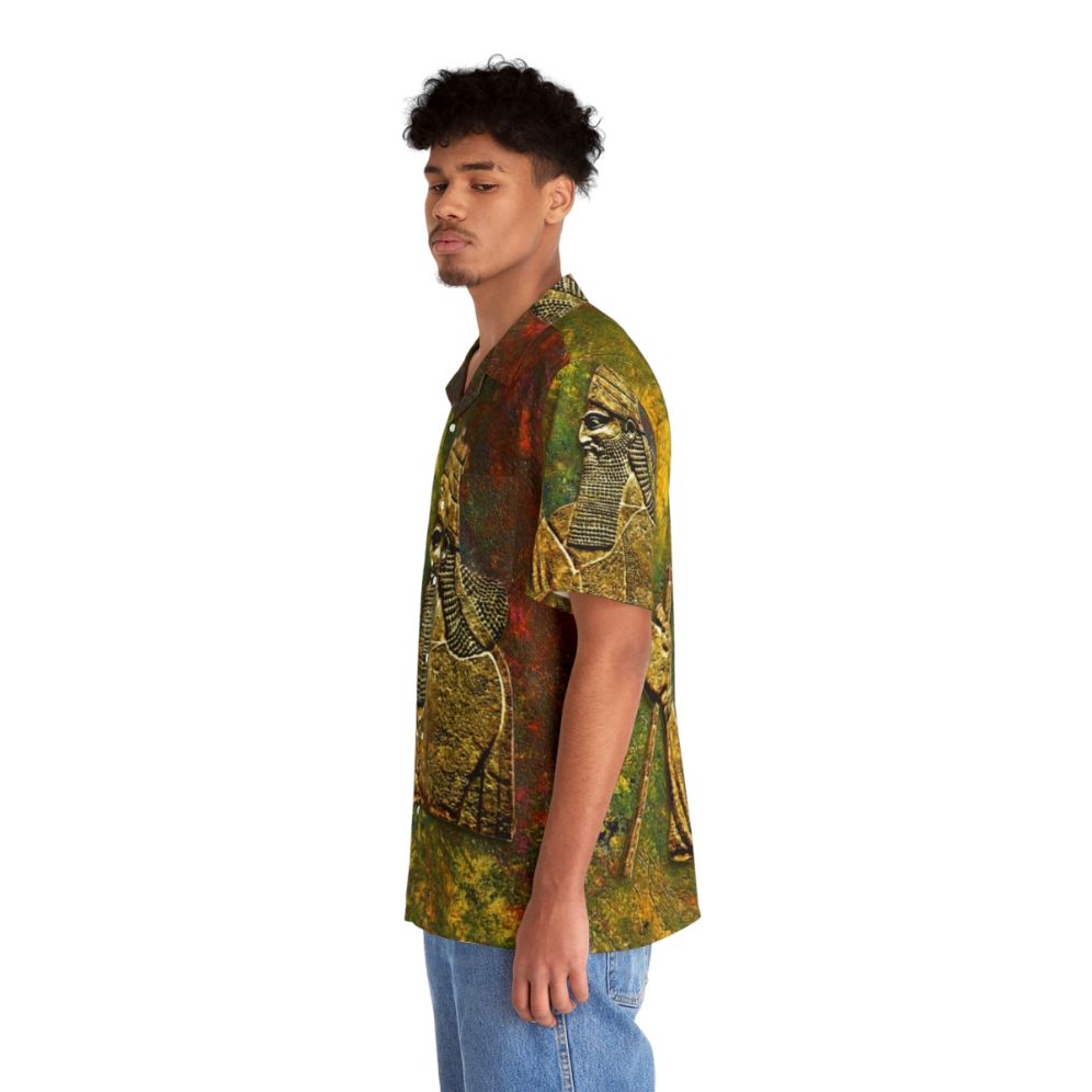 Assyrian King Hawaiian Shirt - Mesopotamian Inspired Cultural Apparel - People Left