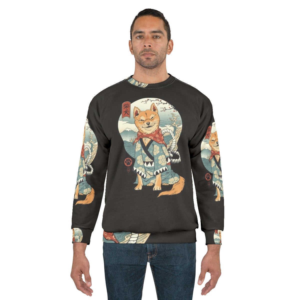 Shiba Inu Sweatshirt featuring Japanese Woodblock Art - men