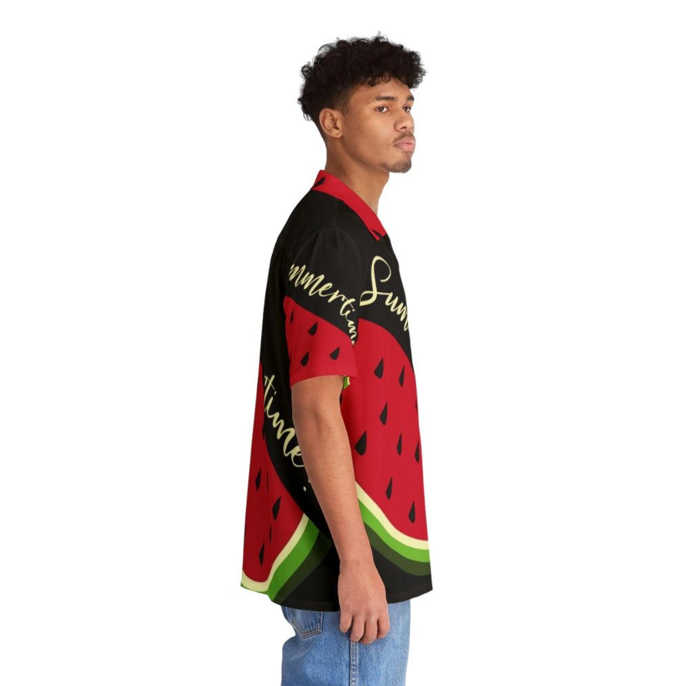 Watermelon print black Hawaiian shirt - People Pight