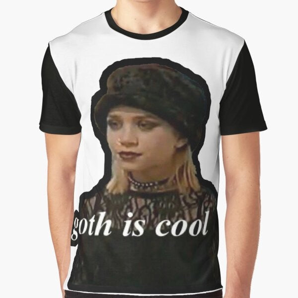 Goth aesthetic graphic t-shirt with retro 90s and 2000s style design