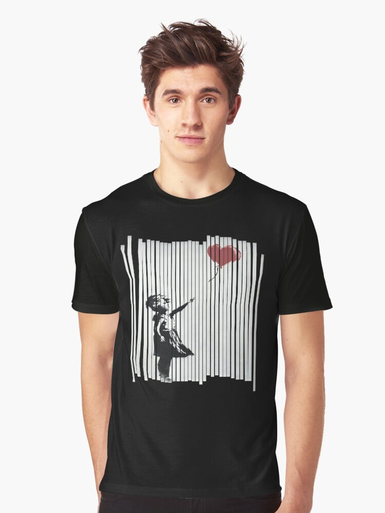 Banksy-inspired "Shredded Balloon Girl" graphic t-shirt - Men