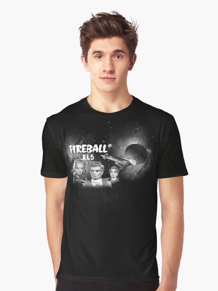 Retro Fireball XL5 vintage graphic t-shirt with spaceship and retro sci-fi design - Men