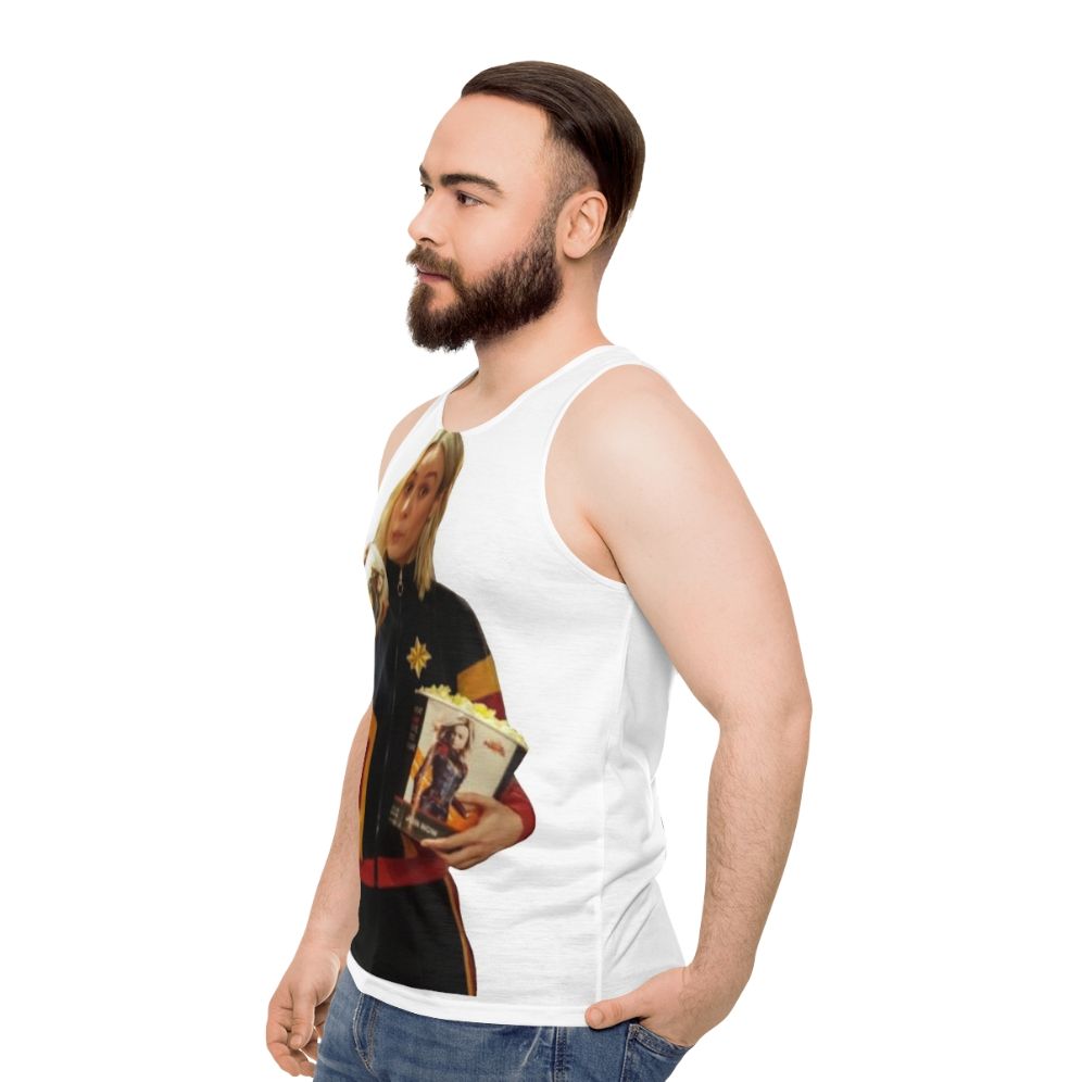 Unisex feminist superhero tank top - men side