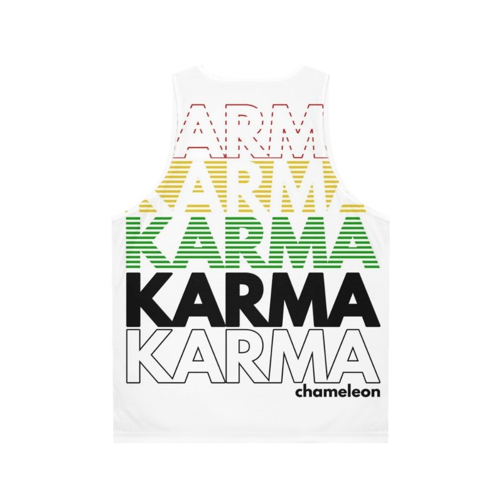 Retro 1980s unisex tank top with Karma Club design - Back