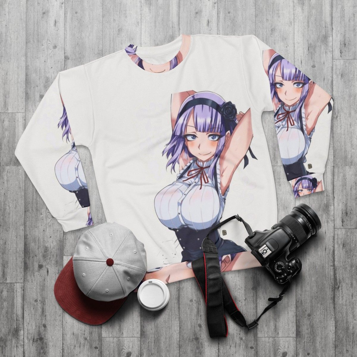 Dagashi Kashi Hotaru Anime Sweatshirt - flat lay