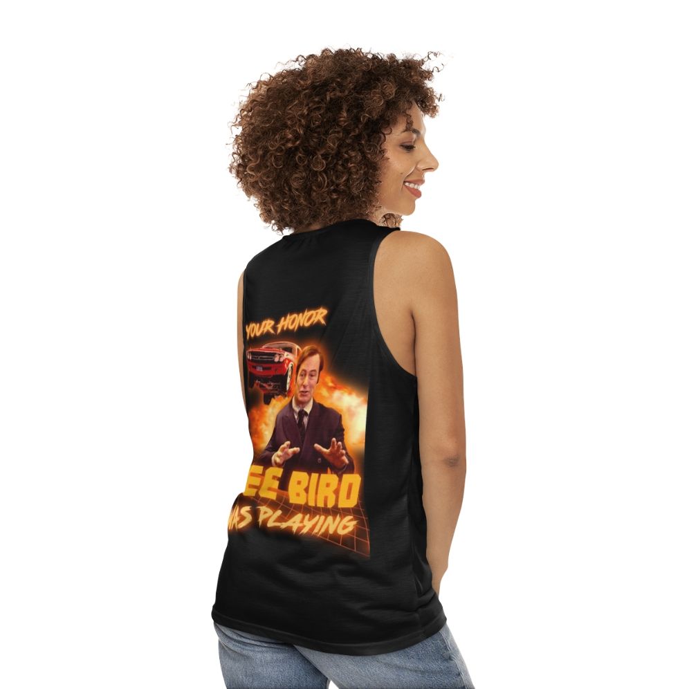 Freebird unisex graphic tank top - women back