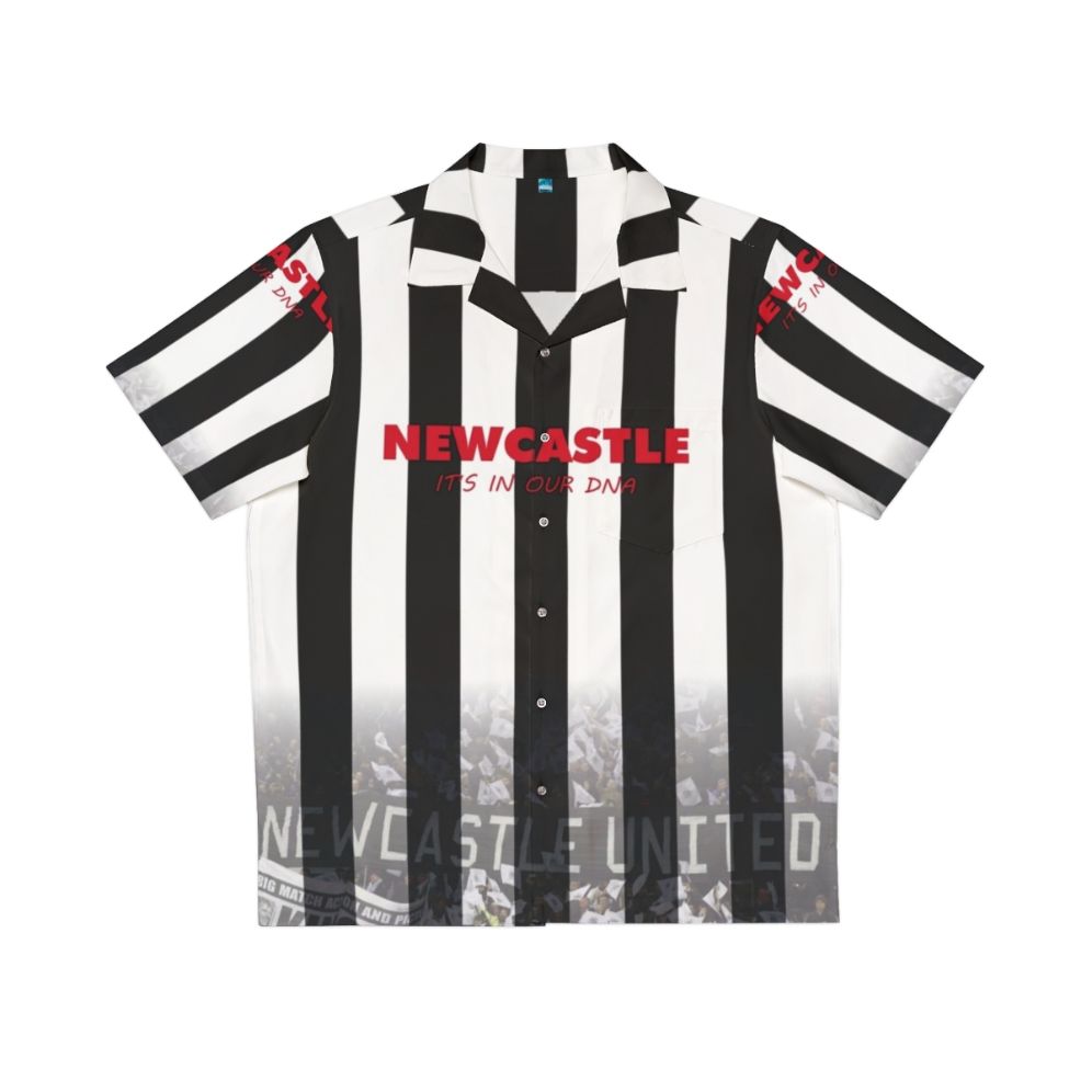 Newcastle United FC Hawaiian Shirt featuring the Magpies crest and colors