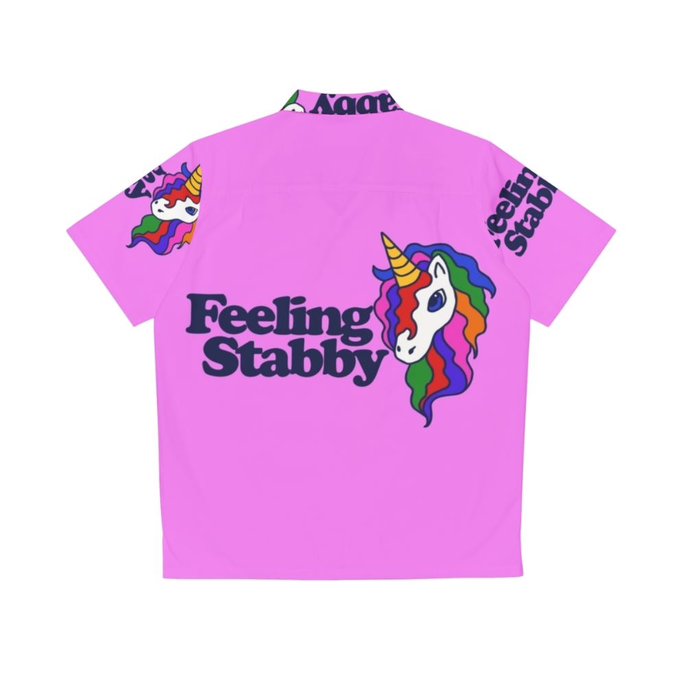 Feeling Stabby Sassy Hawaiian Shirt with Unicorns - Back