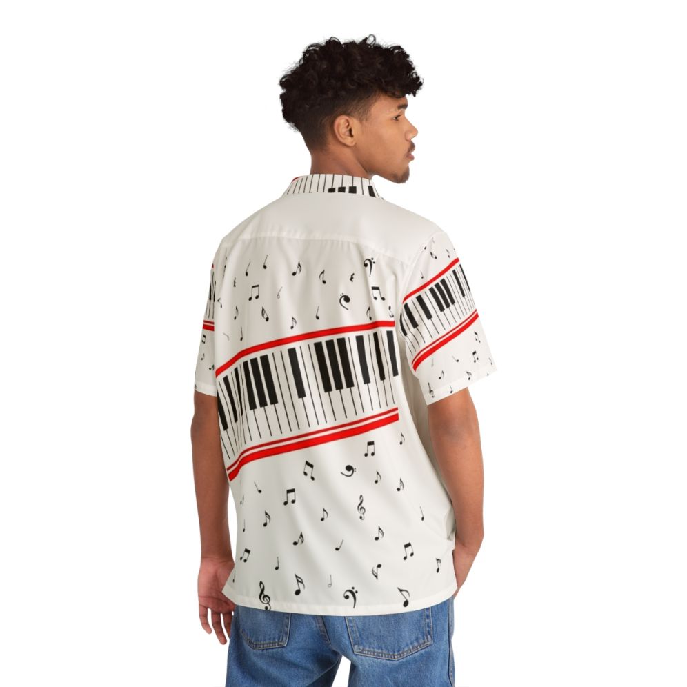 Iconic 'Beat It' Michael Jackson Hawaiian Shirt with Piano and Musical Notations - People Back