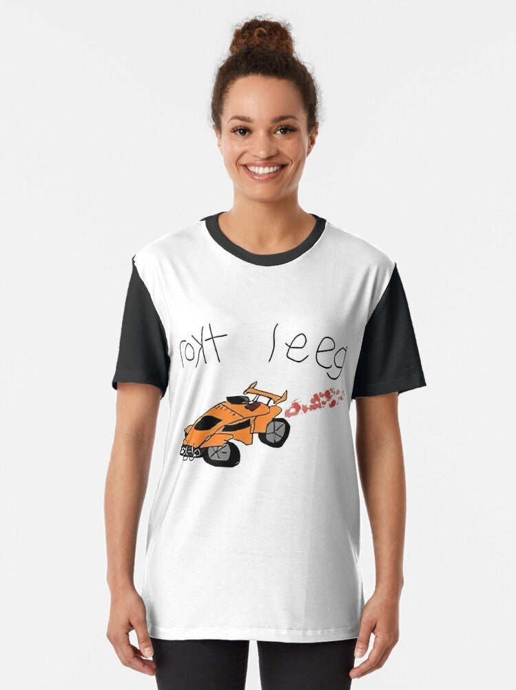 Rocket League Graphic T-Shirt featuring the game's iconic Octane, Fennec, and Scarab vehicles - Women