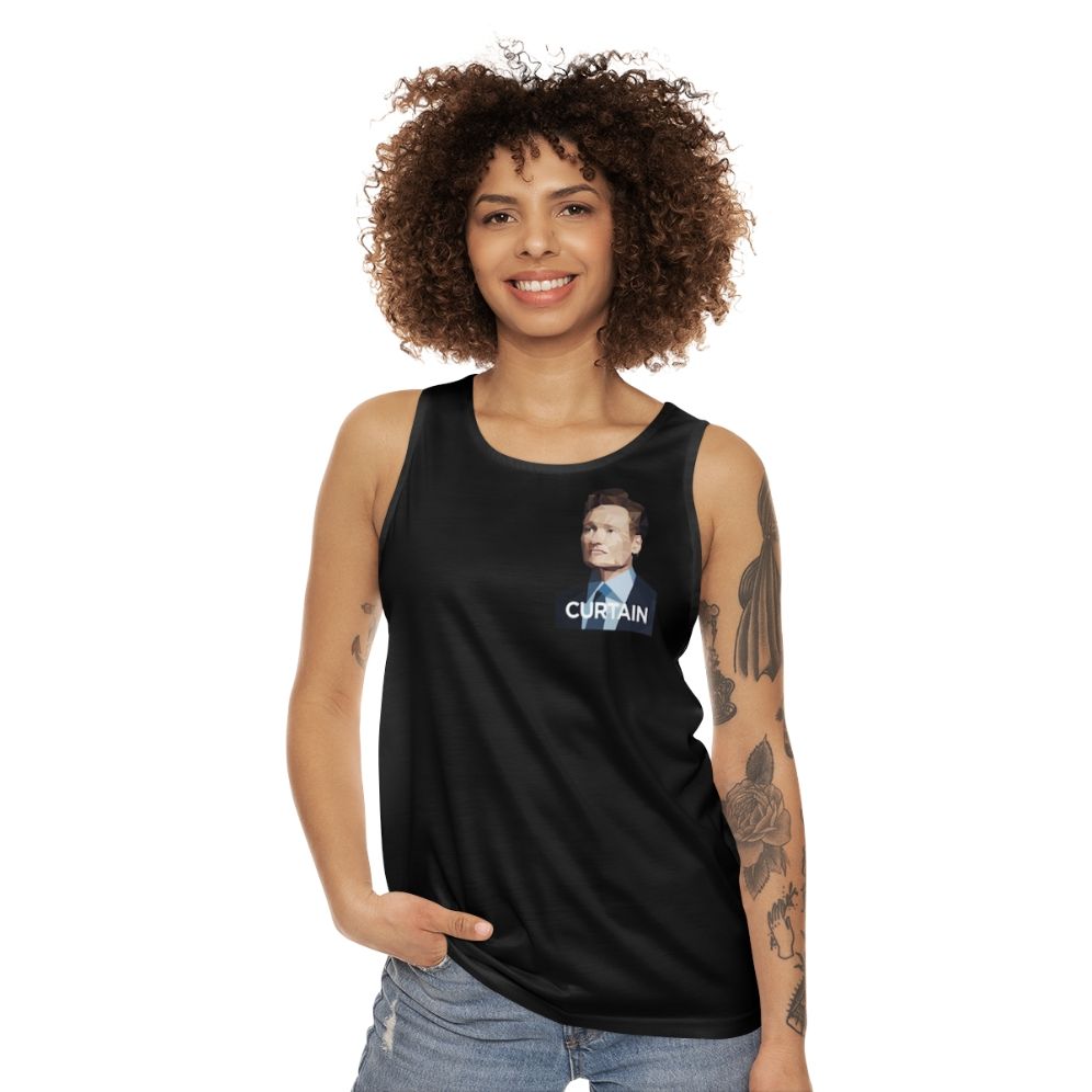 Conan O'Brien Curtain Design Unisex Tank Top - women