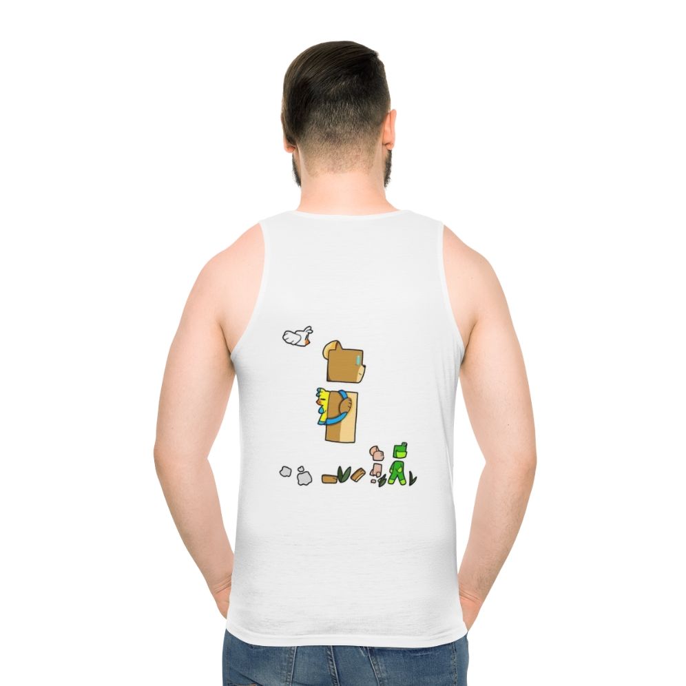 Unisex superhero teddy bear tank top - men back