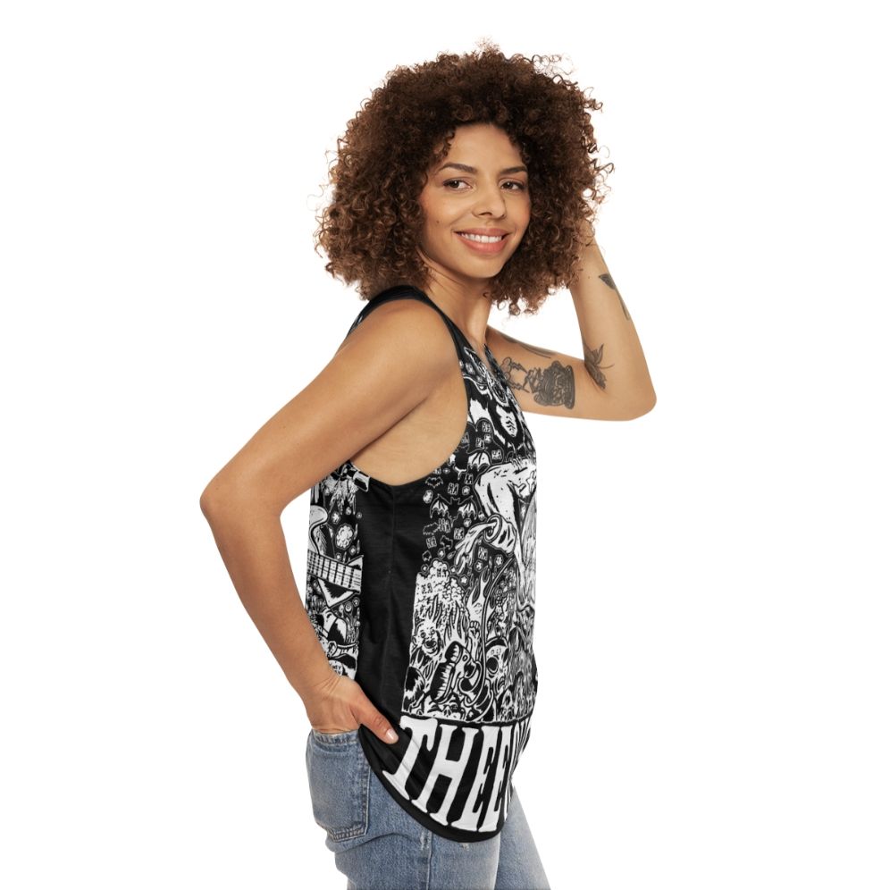 Psychedelic Unisex Tank Top with Thee Oh Sees Music Merch - women side