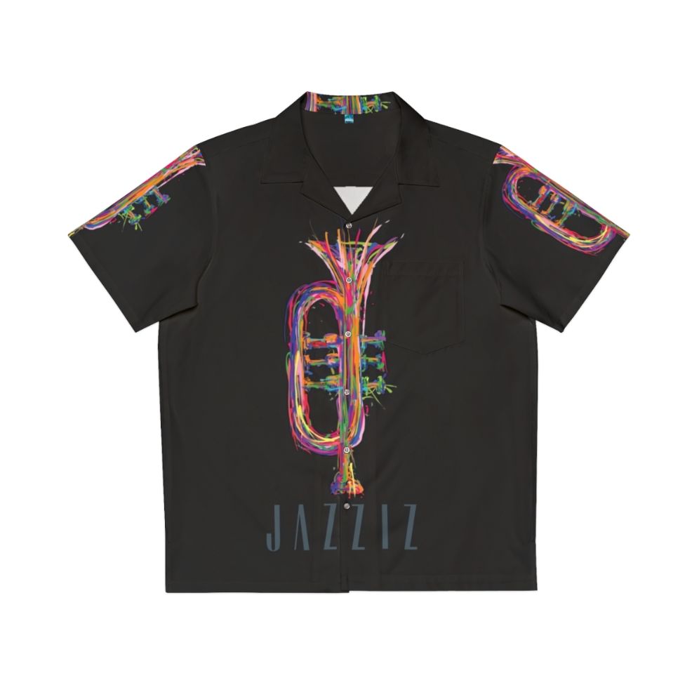 Jazziz Trumpet Hawaiian Shirt with vibrant trumpet design