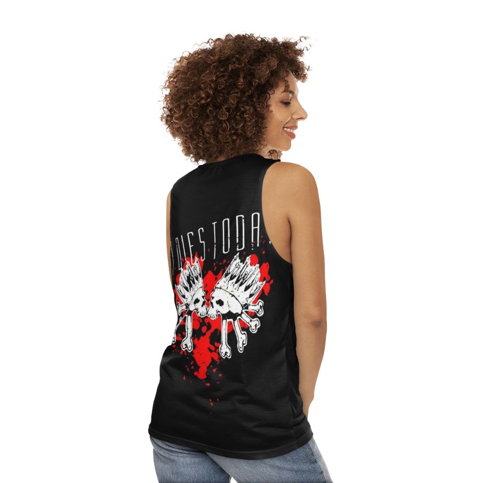 Metalcore Heart Skulls Unisex Tank Top - women back