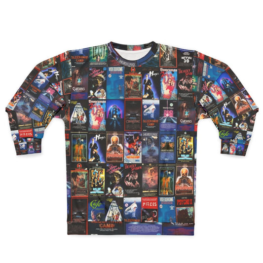 Retro 80s horror VHS artwork sweatshirt