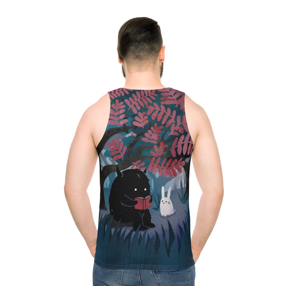 Cozy literary nature unisex tank top - men back