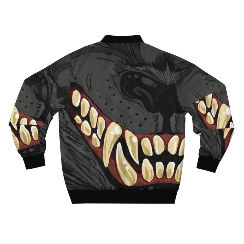 Werewolf snarl bomber jacket with fangs and mouth - Back