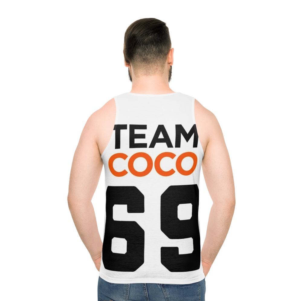 Team Coco unisex football jersey style tank top - men back