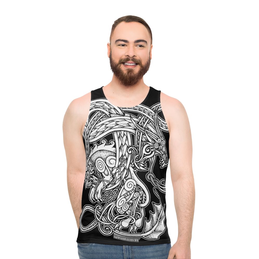 Fenrir and Jormungandr Norse Mythology Unisex Tank Top - men