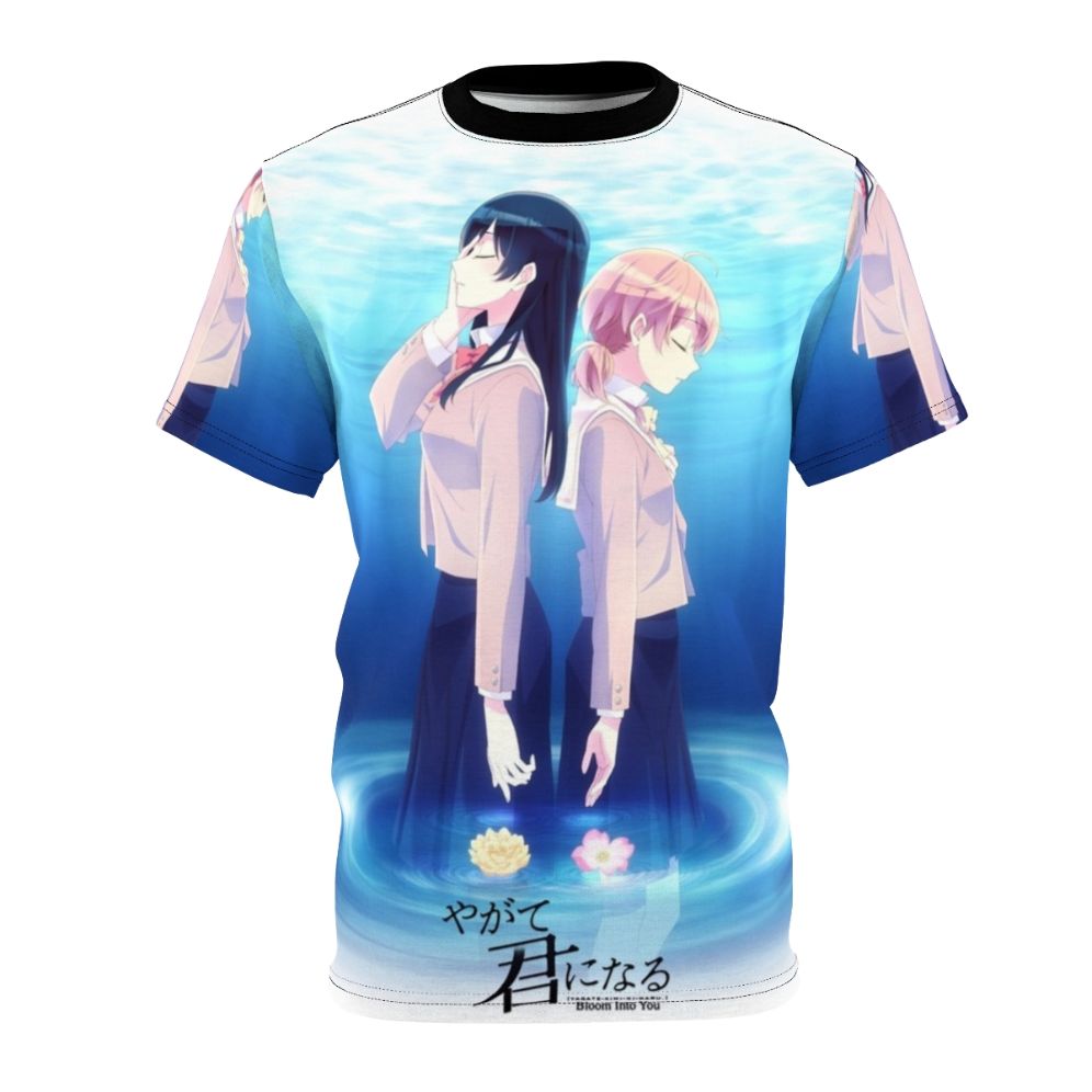 Bloom Into You inspired anime fan art design on a high-quality t-shirt