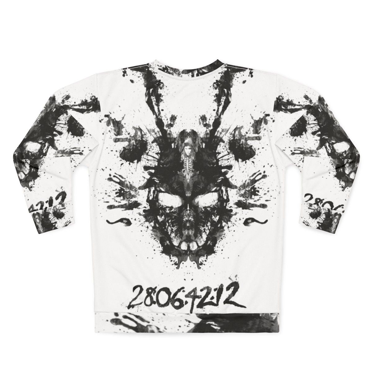 Donnie Darko inspired sweatshirt with imaginary inkblot graphic design - Back