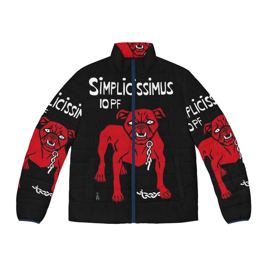 Simplicissimus Bauhaus-Inspired Dog Puffer Jacket with graphic design elements