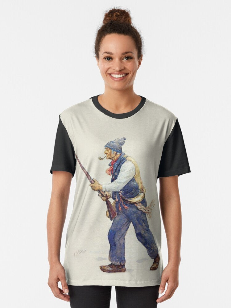 Quebec Patriote Rebellion 1837-1838 Historical Painting Graphic T-Shirt - Women