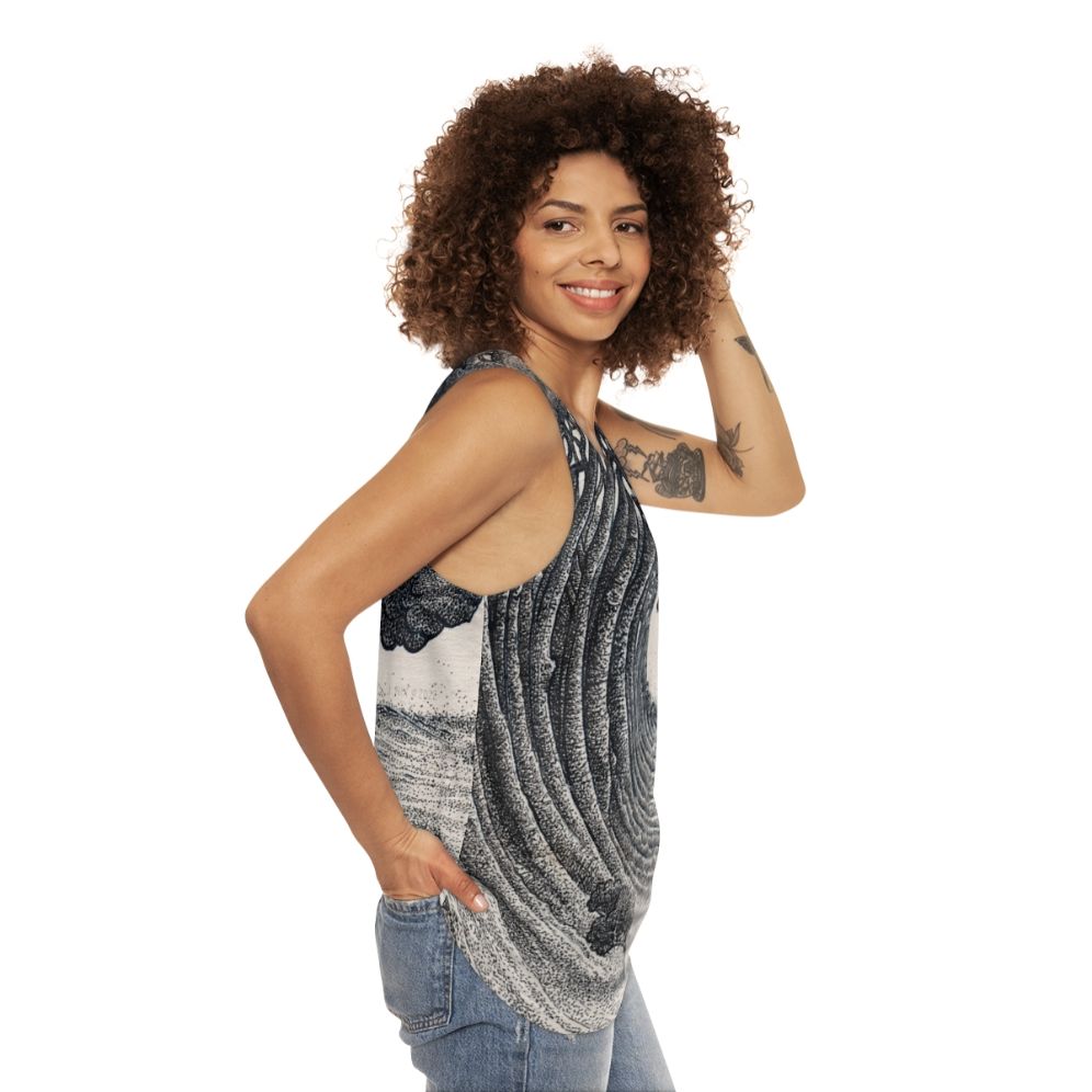 Eco-Friendly Unisex Tree Wave Tank Top - women side