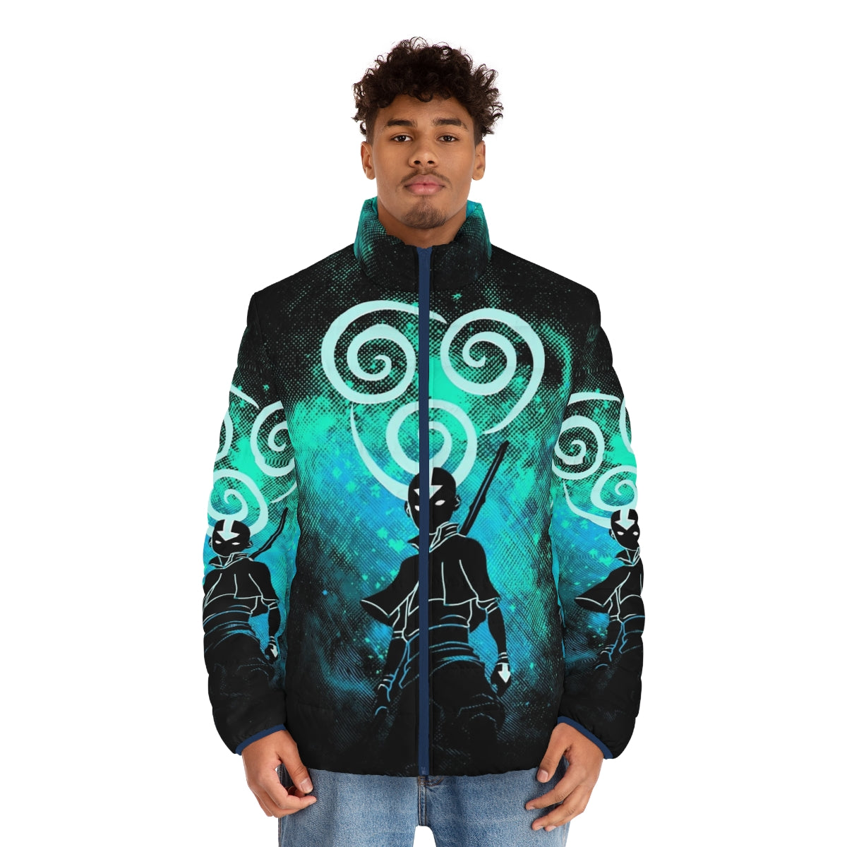 Air Art Puffer Jacket with Avatar and Airbender inspired design - men front