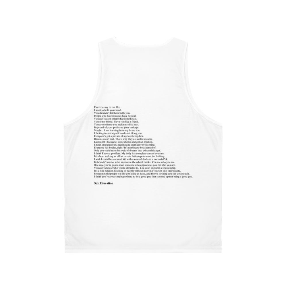 Sex Education Quotes Unisex Tank Top - Back