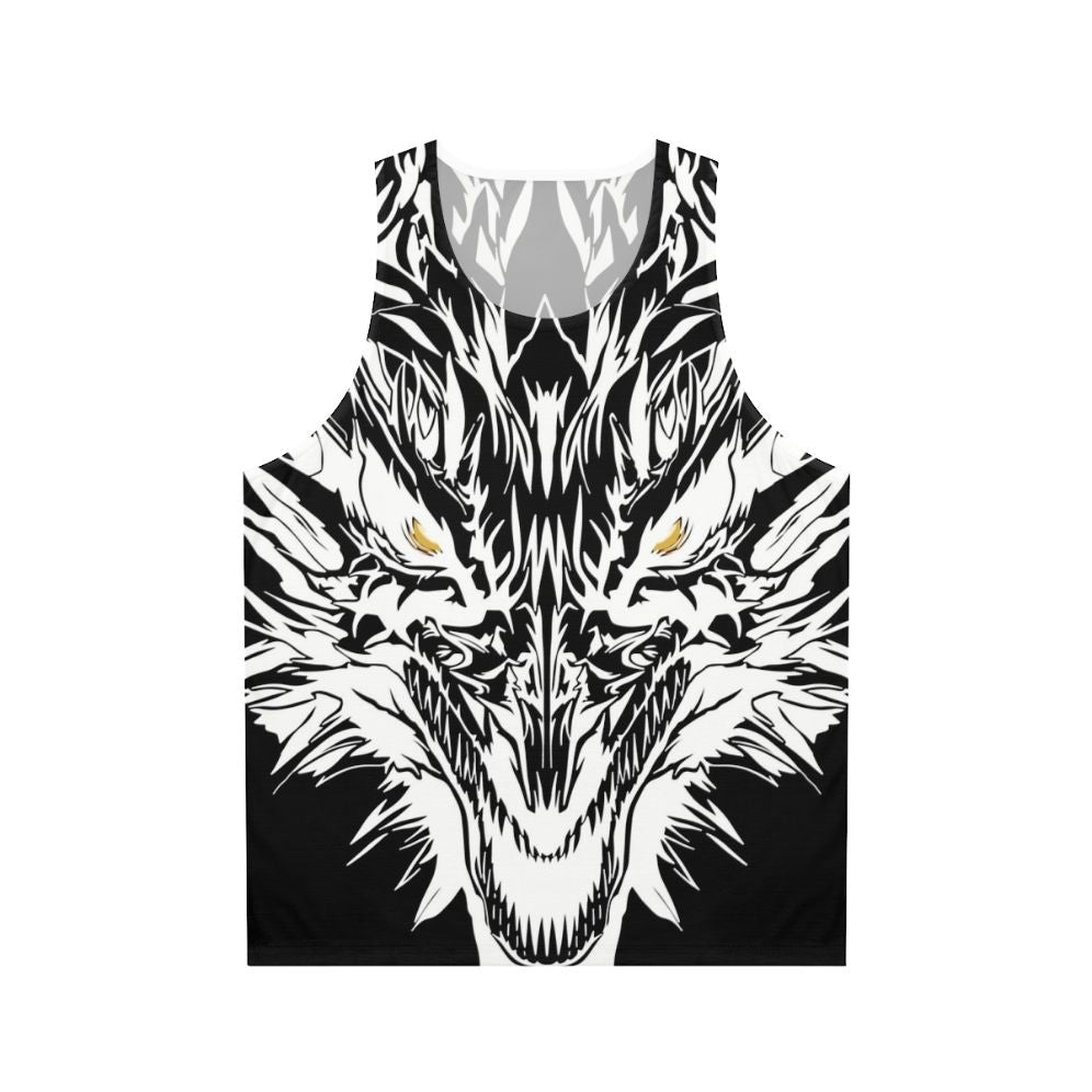 Unisex tank top with a mystical ice dragon graphic